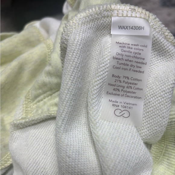 CALIA SPLIT-NECK OVERSIZED LIGHT GREEN DROP SHOULDER SLOUCHY HOODIE SZ M - Picture 8 of 8